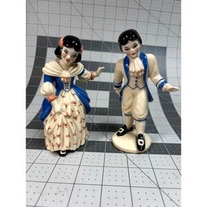 Ceramic Arts Studio Colonial Boy and Girl Figurines Vintage Madison WI Pottery